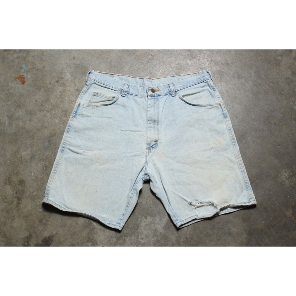 Thrashed Vintage 90's USA-Made Wrangler Heavily Distressed Jean Shorts - 36